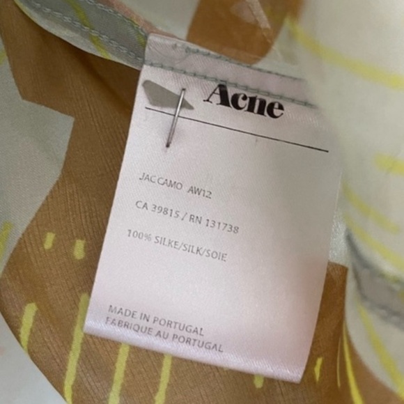 Acne Studios- Silk Abstract Camo Print Top- Size 2 (34) - Picture 5 of 7